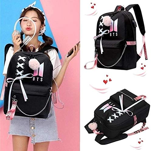 Mochila USB BTS Jimin Suga Jin Taehyung V Jungkook coreano Casual Mochila Daypack Portátil Bolsa de la Escuela Universitaria