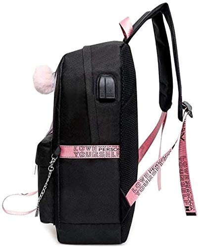 Mochila USB BTS Jimin Suga Jin Taehyung V Jungkook coreano Casual Mochila Daypack Portátil Bolsa de la Escuela Universitaria