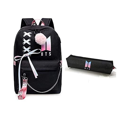 Mochila USB BTS Jimin Suga Jin Taehyung V Jungkook coreano Casual Mochila Daypack Portátil Bolsa de la Escuela Universitaria