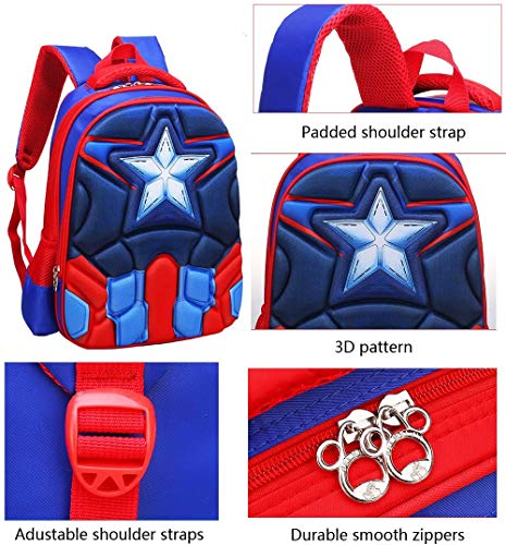 Mochilas Infantiles,Bolsa Escuela Mochila para Niños Superhéroe Impermeable Durable Ajustable Bolsas de Libros de Kindergarten Niños Niñas Bolsas de Libros de la Escuela Primaria