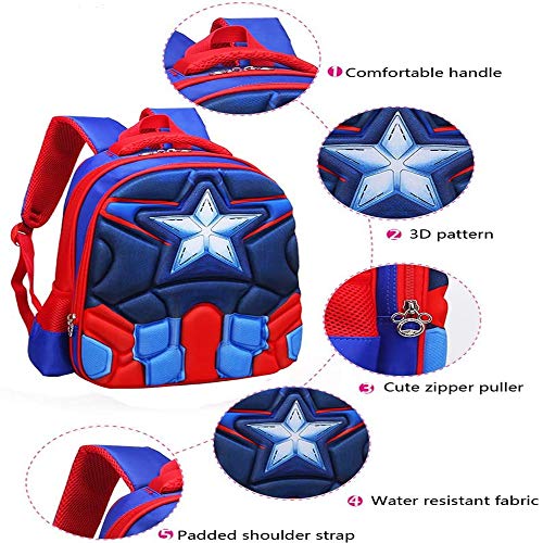 Mochilas Infantiles,Bolsa Escuela Mochila para Niños Superhéroe Impermeable Durable Ajustable Bolsas de Libros de Kindergarten Niños Niñas Bolsas de Libros de la Escuela Primaria