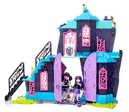 Monster High Mega Bloks School Fang out School Play Set con Draculaura y Elissabat Dolls