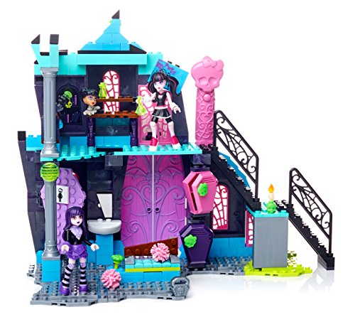 Monster High Mega Bloks School Fang out School Play Set con Draculaura y Elissabat Dolls