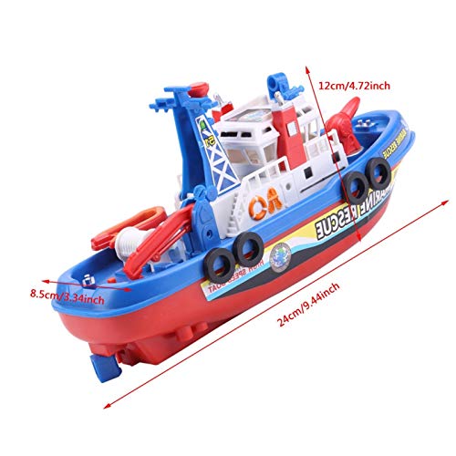 MOUMOUTEN Juguete de Barco de Vela, Modelo de Barco de pulverización de Agua de Juguete de Barco de Bomberos eléctrico con Bomba automática para bañera, Piscina, Playa