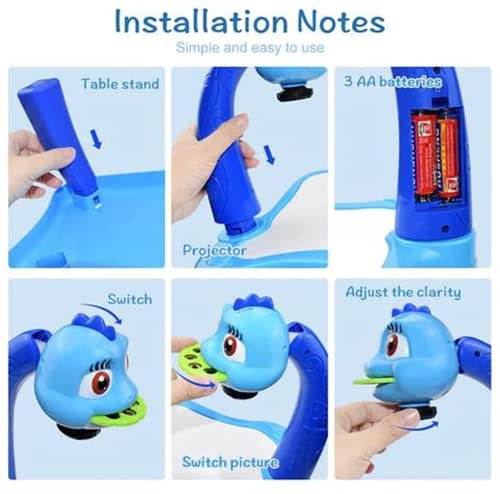 MTDBAOD Drawing Projector for Kids, Art Painting Drawing Table, Learning Art Children Projection Drawing Board, Trace and Draw Projector Toy, Smart Sketcher Projector for Kids Age 3+ (Blue)