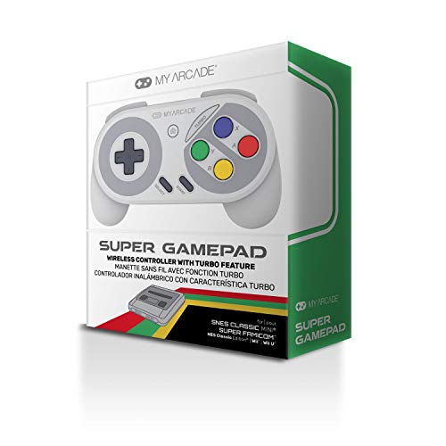 My Arcade - Super Gamepad Mando Inalámbrico Con Función Turbo Para Snes Classic Mini, Nes Classic, Wii Y Wiiu (Super Nintendo)