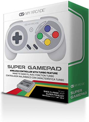 My Arcade - Super Gamepad Mando Inalámbrico Con Función Turbo Para Snes Classic Mini, Nes Classic, Wii Y Wiiu (Super Nintendo)