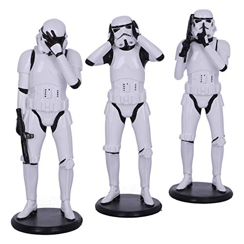 Nemesis Now Original Stormtrooper Three Wise Sci-Fi Figurines, Blanco, 14 cm