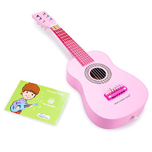 New Classic Toys Toys-10345 Guitarra para niños (Ref 0345), Color Rosa