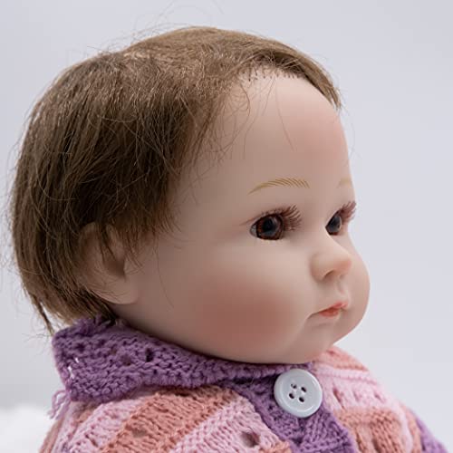 Nicery Reborn Baby Doll Renacer Bebé la Muñeca Vinil Simulación Silicona Suave 18 Pulgadas 45cm Boca Natural Niña Niño Juguete vívido Almohadilla roja Ojos Cerca