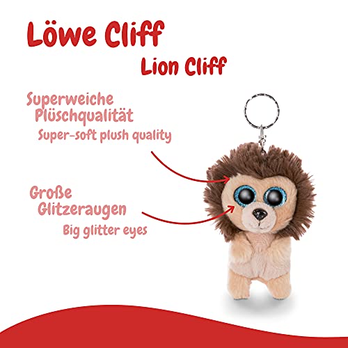 NICI Original – Glubschis león de Peluche Cliff 9 cm – Tiernos Animales del Zoo – Lindo Colgante para Cordones y llaveros – Mini Juguete niños, Color marrón, (46942)