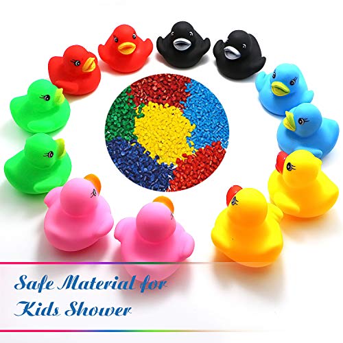 Novelty Place [Flotar y Pitar Patito de Goma Juguete para Bañera Baño del Bebé Pato de Goma para Niños Colores Variados (12 Unidades)