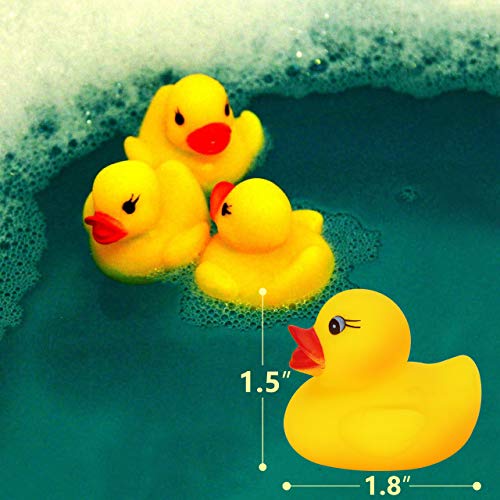 Novelty Place [Flotar y Pitar Patito de Goma Juguete para Bañera Baño del Bebé Pato de Goma para Niños Colores Variados (12 Unidades)