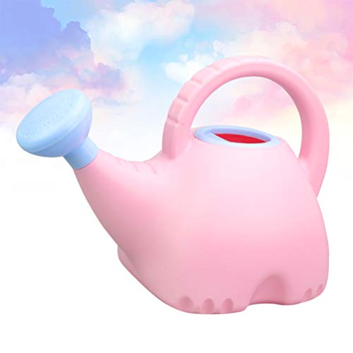 NUOBESTY Regadera para Niños Dibujos Animados en Forma de Elefante Maceta de Riego de Plástico Hervidor de Agua Botella de Rociador de Agua para Niños Pequeños (1. 5L Rosa + Azul Cielo)