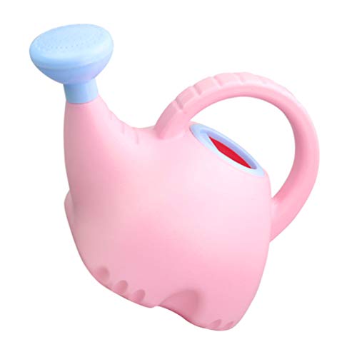 NUOBESTY Regadera para Niños Dibujos Animados en Forma de Elefante Maceta de Riego de Plástico Hervidor de Agua Botella de Rociador de Agua para Niños Pequeños (1. 5L Rosa + Azul Cielo)