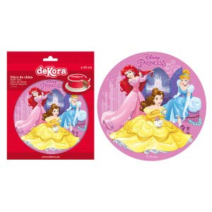 Oblea de Tarta con Diseño Oficial de Princesas Disney 20cm