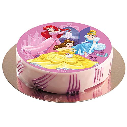 Oblea de Tarta con Diseño Oficial de Princesas Disney 20cm