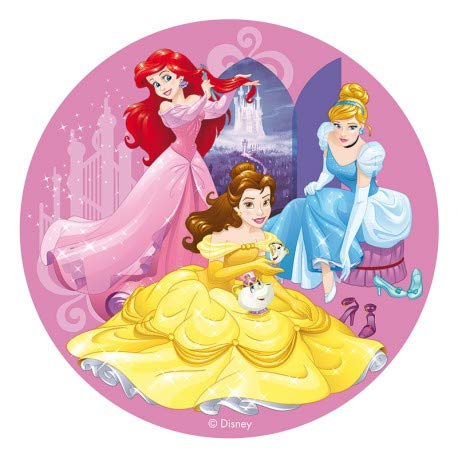 Oblea de Tarta con Diseño Oficial de Princesas Disney 20cm