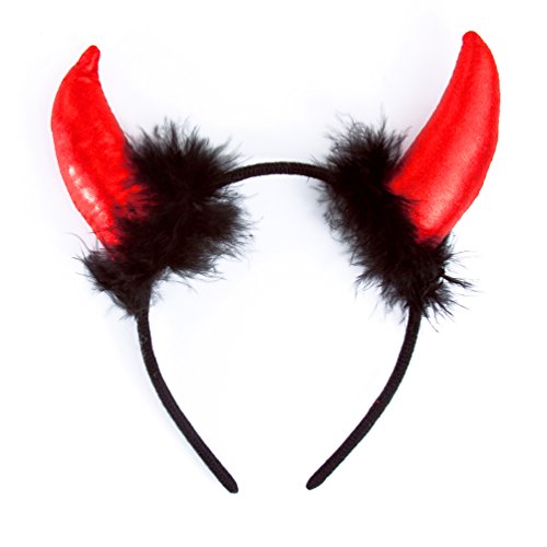 Oblique-Unique® Diadema con cuernos de diablo y orejas para carnaval, Halloween, fiesta de disfraces