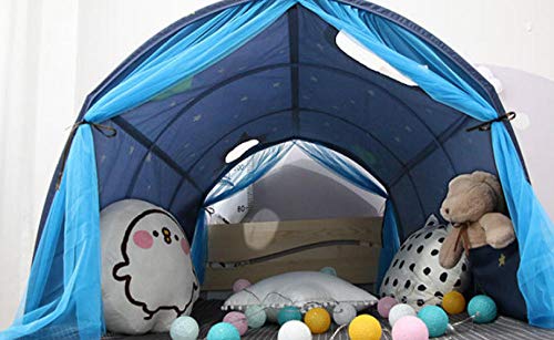 OKOUNOKO Carpa Infantil para Cama, Casa De Juegos Infantil, Cielo Estrellado De Fantasía Azul, Plegable Es Muy Conveniente, Princess Infantiles Castillo