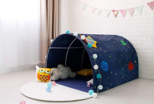 OKOUNOKO Carpa Infantil para Cama, Casa De Juegos Infantil, Cielo Estrellado De Fantasía Azul, Plegable Es Muy Conveniente, Princess Infantiles Castillo