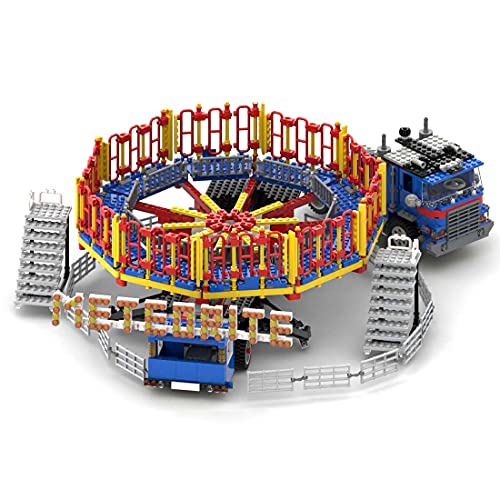 OLOK Parque de atracciones de spinnball Meteorit, modelo de construcción, 2062 piezas, parque de atracciones, con coche y motores, juguete de construcción compatible con Lego Creator