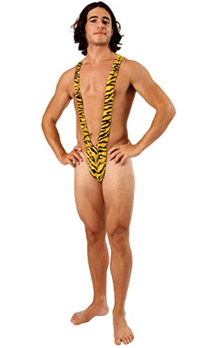 ORION COSTUMES Hombre estampado de tigre Mankini traje de baño tanga despedida de soltero Disfras a la moda