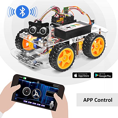 OSOYOO Robot Car Starter Kit for Arduino | Stem Remote Controlled Educational Motorized Robotics for Building Programming Learning How to Code | IOT Mechanical DIY Coding for Kids Teens Adults