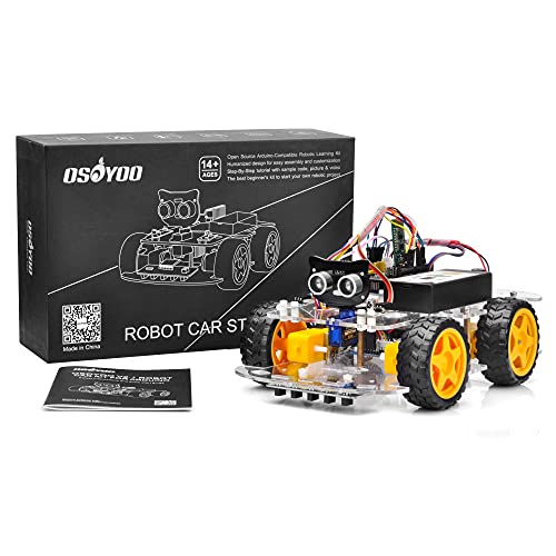 OSOYOO Robot Car Starter Kit for Arduino | Stem Remote Controlled Educational Motorized Robotics for Building Programming Learning How to Code | IOT Mechanical DIY Coding for Kids Teens Adults