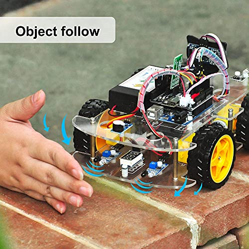 OSOYOO Robot Car Starter Kit for Arduino UNO | STEM Remote Control App Educational Motorized Robotics for Building, Programming & Learning How to Code | IOT Mechanical DIY Coding for Kids Teens Adults