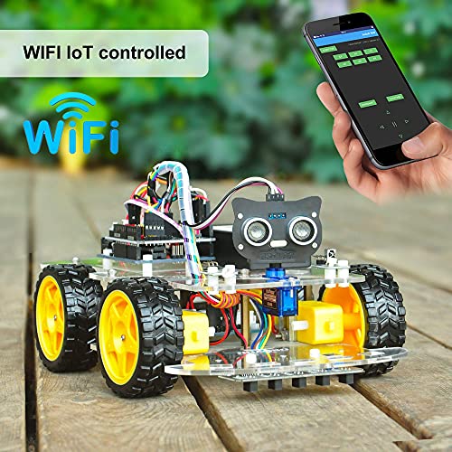 OSOYOO Robot Car Starter Kit for Arduino UNO | STEM Remote Control App Educational Motorized Robotics for Building, Programming & Learning How to Code | IOT Mechanical DIY Coding for Kids Teens Adults