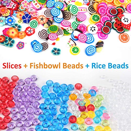 Outtybrave 60 Pcs Slime Kit,Slime Herramientas para artesanía de Bricolaje Incluyen Fishbowl Beads, Bolas Espuma, apel azúcar, Glitter, Confeti,Bolas Espuma Lodo para Niñas y Niños Slime DIY Making