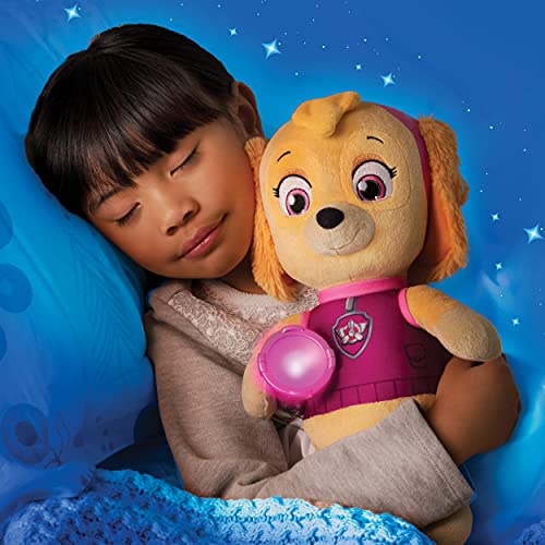 PAW Patrol Snuggle Up Skye - Peluche con antorcha y Sonidos para niños de 3 años y más