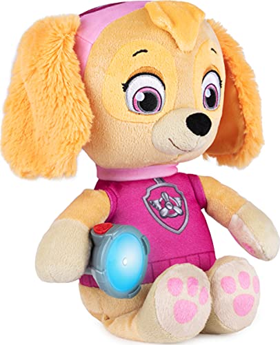 PAW Patrol Snuggle Up Skye - Peluche con antorcha y Sonidos para niños de 3 años y más