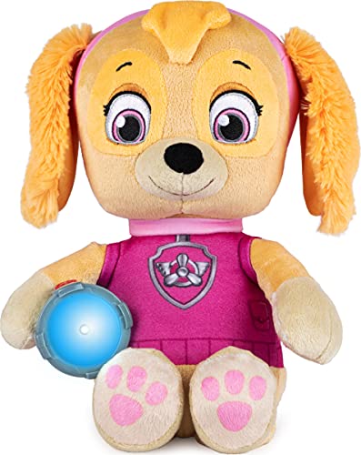 PAW Patrol Snuggle Up Skye - Peluche con antorcha y Sonidos para niños de 3 años y más