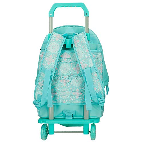 Pepe Jeans Tatiana Mochila con Carro Verde 32x43x15 cms Poliéster 19,53 L