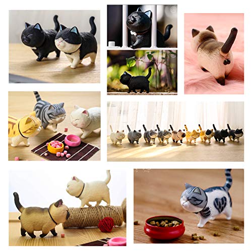 PHOGARY 9PCS Figuras de Gatos realistas, Set de Juguetes de Figuras de Gatitos, Gatito Huevos de Pascua Cake Topper Regalo de cumpleaños de Navidad para niños niños niñas niños Amante de los Gatos