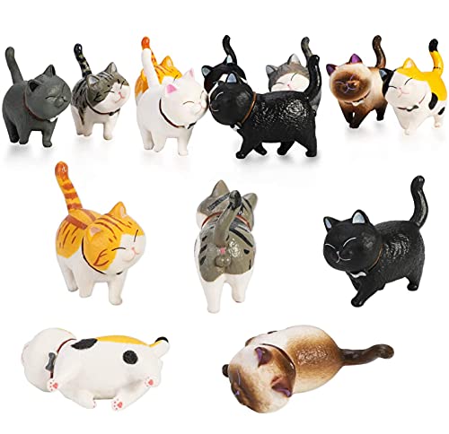 PHOGARY 9PCS Figuras de Gatos realistas, Set de Juguetes de Figuras de Gatitos, Gatito Huevos de Pascua Cake Topper Regalo de cumpleaños de Navidad para niños niños niñas niños Amante de los Gatos