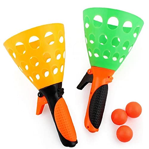 Pinicecore Toss Atrapar Pelotas Juego Set Y Pop Y Catch Launcher Cesta con 3 Bolas Interior Y Pelota De Juguete Aire Libre Catch Interactivo Entre Padres E Hijos