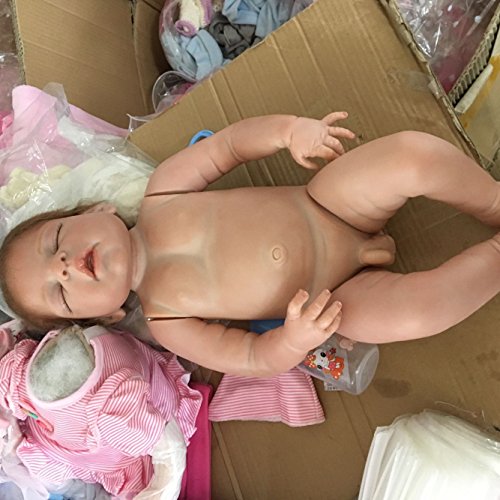 Pinky Reborn Real Life Like 18 Pulgadas 45cm de Cuerpo Completo de Silicona Reborn Doll Vinilo Suave Realistic Newborn Baby Doll Jungen Imán Impermeable Chupete