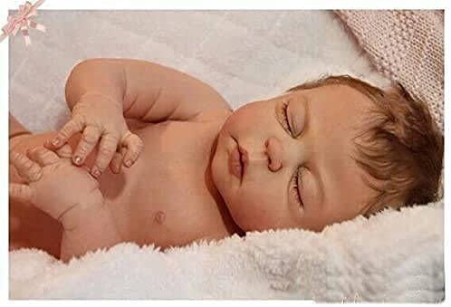 Pinky Reborn Real Life Like 18 Pulgadas 45cm de Cuerpo Completo de Silicona Reborn Doll Vinilo Suave Realistic Newborn Baby Doll Jungen Imán Impermeable Chupete