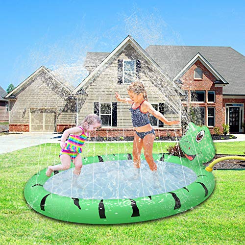 Piscina Hinchable para Bebés,Piscina para Infantil Kiddie de Rana con Doble Pulverizador,Almohadilla Aspersor de Juego PVC Centro Juegos Hinchable Portátil para Niños de Aire Libre Interior y Exterio