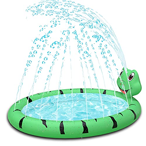 Piscina Hinchable para Bebés,Piscina para Infantil Kiddie de Rana con Doble Pulverizador,Almohadilla Aspersor de Juego PVC Centro Juegos Hinchable Portátil para Niños de Aire Libre Interior y Exterio