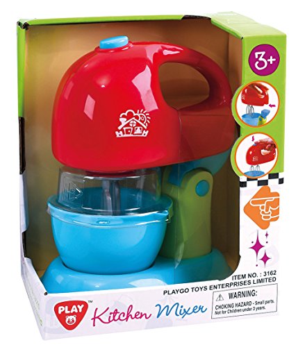 PlayGo Robot de cocina con cuenco para mezclar con funciones rojo y azul.