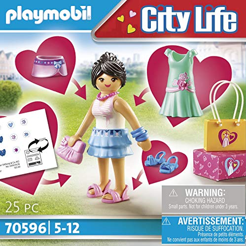 PLAYMOBIL City Life 70596 Chica Fashion, Para niños de 5 a 12 años