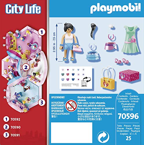 PLAYMOBIL City Life 70596 Chica Fashion, Para niños de 5 a 12 años