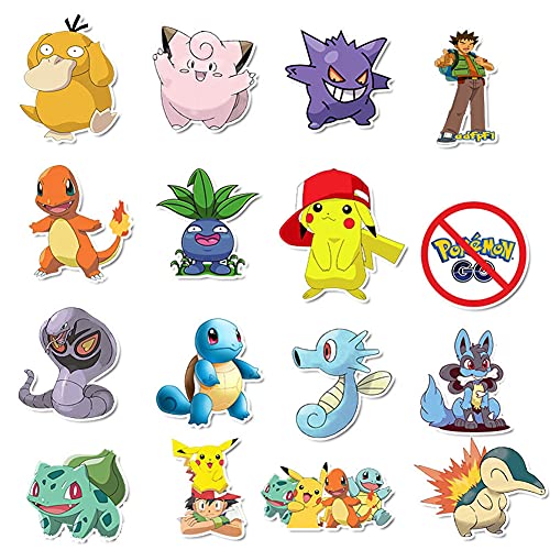 Pokémon Pegatinas (100 piezas), Paquete de Pegatinas, bonitas pegatinas de Pikachu para niños, pegatinas impermeables para patinetas, portátiles, coches, motocicletas, bicicletas y maletas