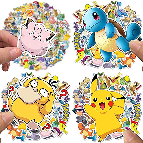 Pokémon Pegatinas (100 piezas), Paquete de Pegatinas, bonitas pegatinas de Pikachu para niños, pegatinas impermeables para patinetas, portátiles, coches, motocicletas, bicicletas y maletas