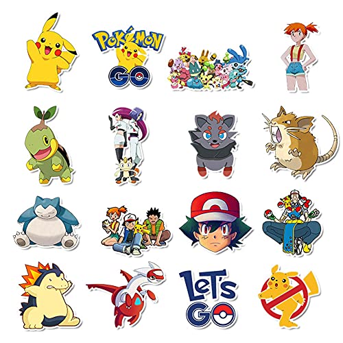 Pokémon Pegatinas (100 piezas), Paquete de Pegatinas, bonitas pegatinas de Pikachu para niños, pegatinas impermeables para patinetas, portátiles, coches, motocicletas, bicicletas y maletas