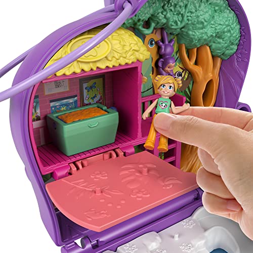 Polly Pocket Cofre aventura elefante, muñeca con accesorios, juguete +4 años (Mattel GTN22)